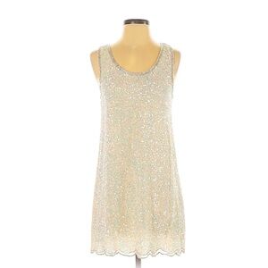 Cream Sequin Cocktail Dress
